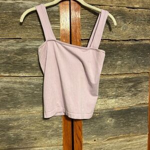 Lavender Ribbed Women's Cropped Tank Top Size M/L Slight Stain